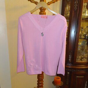 Elegant Sweater, Unique handmade Applications, Made in Europe, Size - L